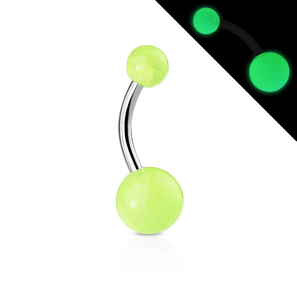 20 Pc Value Pack 6 Colors Of Glow In Dark Ball Navel Belly Button Rings - Image 9