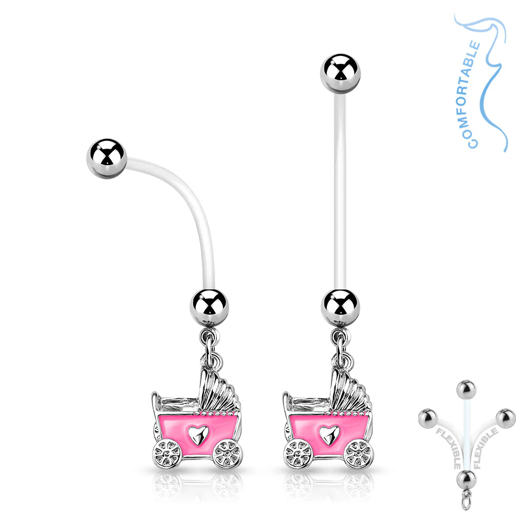 Baby Stroller Pregnancy BioFlex Barbell Navel Belly Button Ring - Image 3