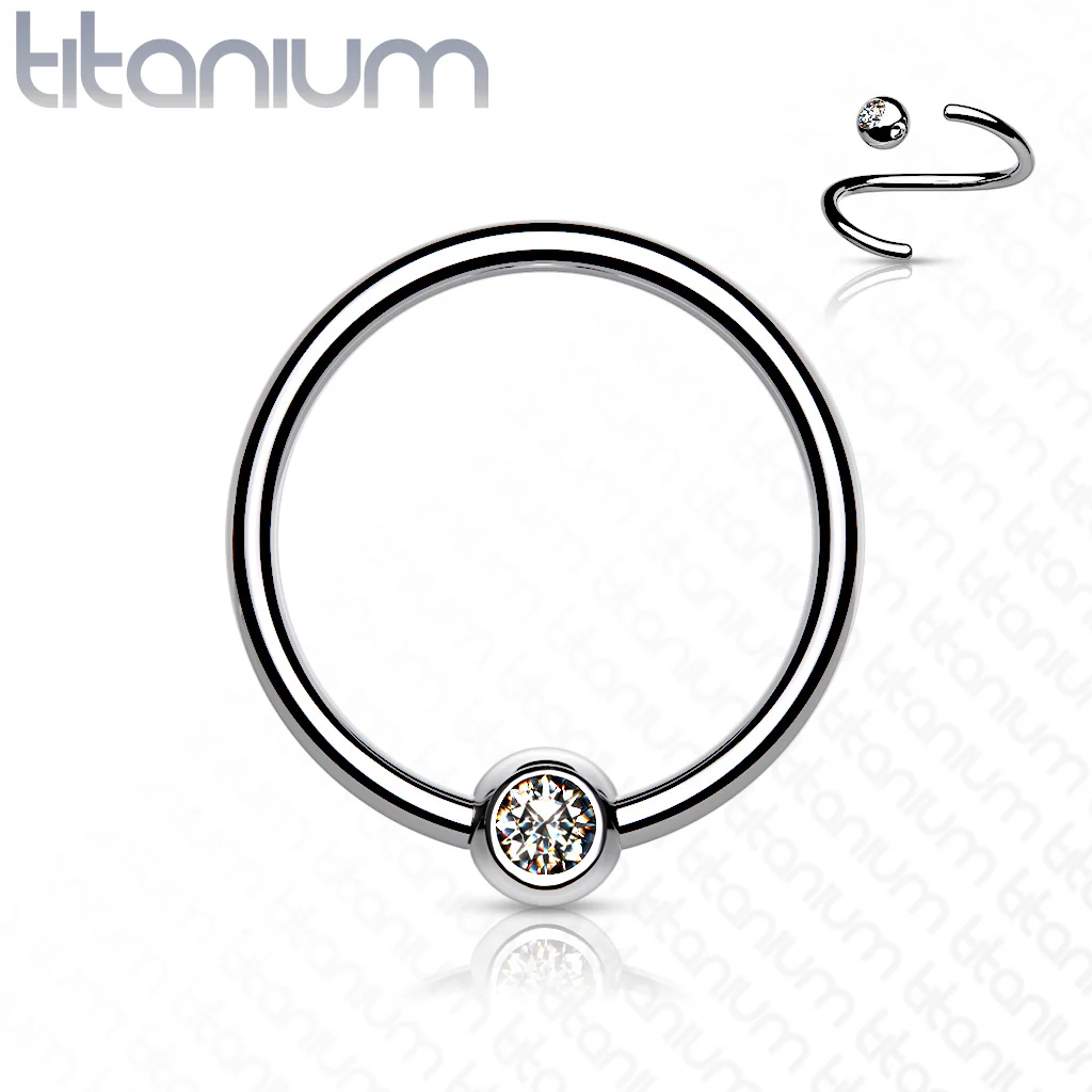 Pair Implant Grade Bezel Set CZ Ball Captive Bead Rings Septum Cartilage - Image 3