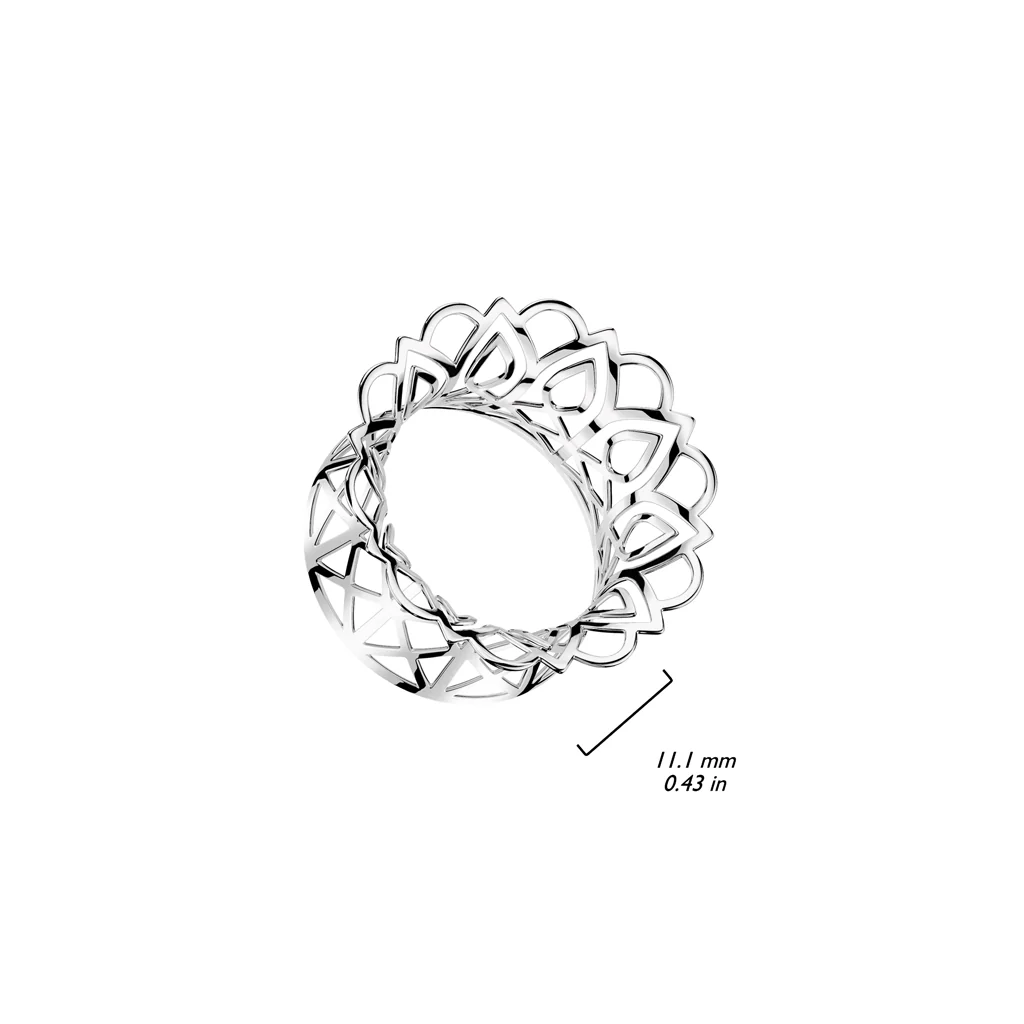 Hollow Filigree All Brass Double Flare Tunnel - Image 3
