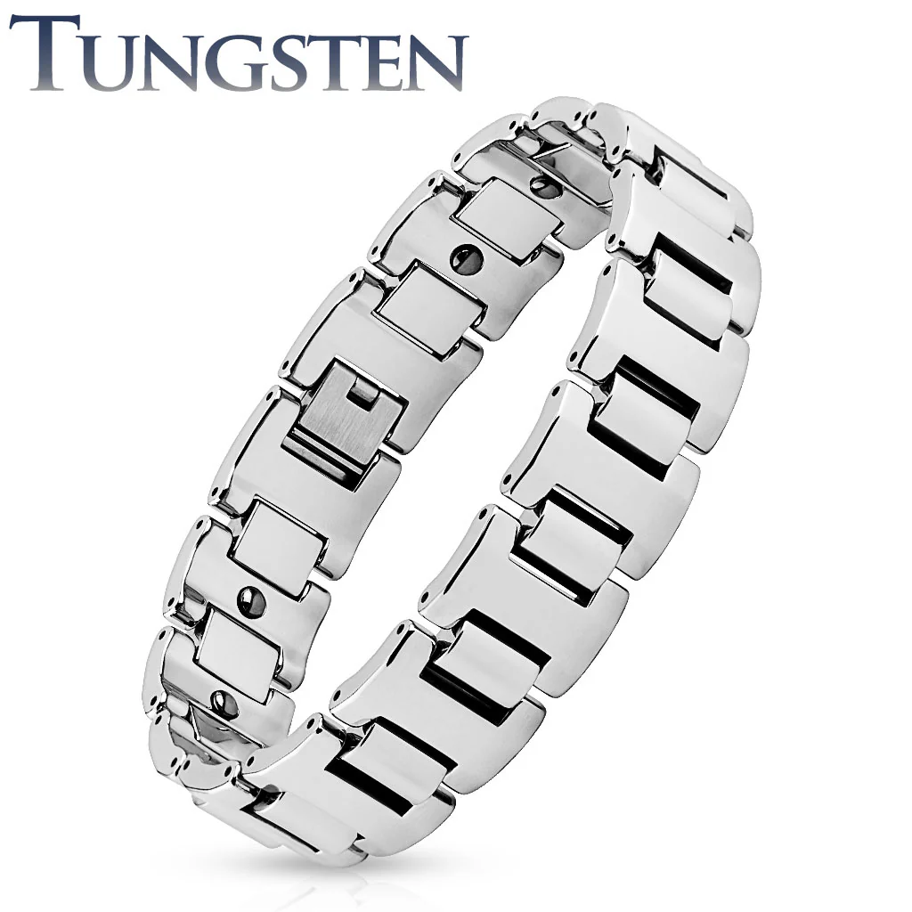 16mm Width Linked Tungsten Carbide Chain Bracelets