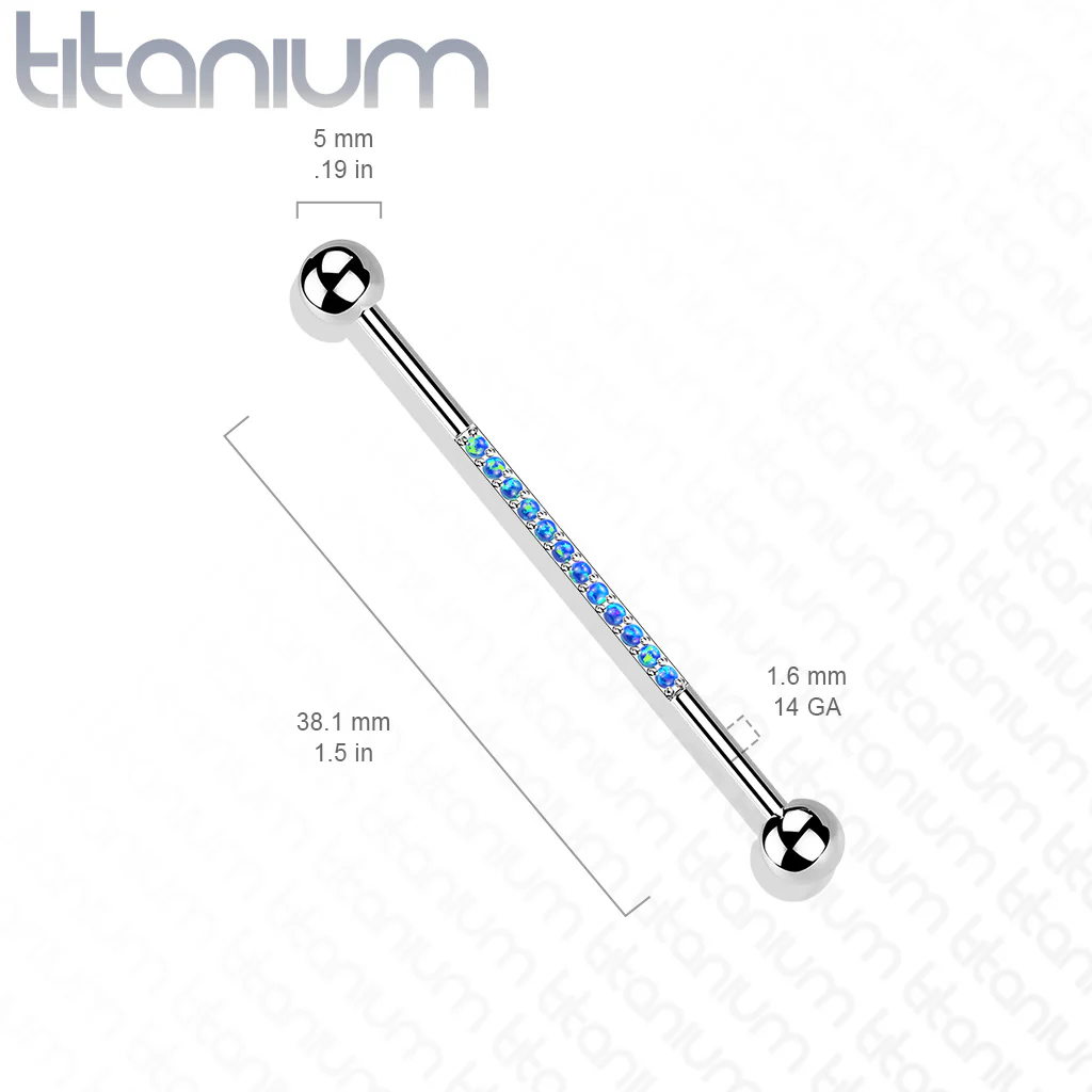 Lined Opal Implant Grade Titanium Industrial Barbells - Image 3