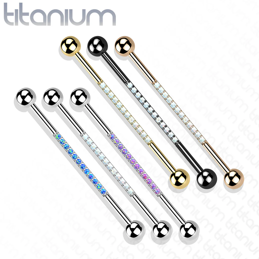 Lined Opal Implant Grade Titanium Industrial Barbells - Image 4