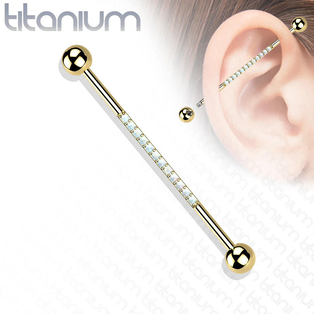 Lined Opal Implant Grade Titanium Industrial Barbells - Image 9