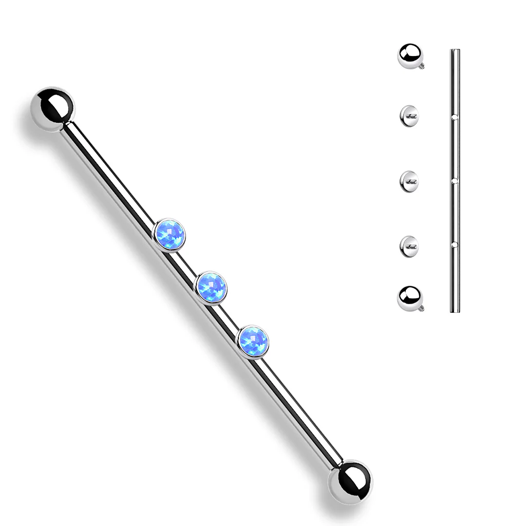 3-Internal Thread Round Opal Industrial Barbells - Image 8