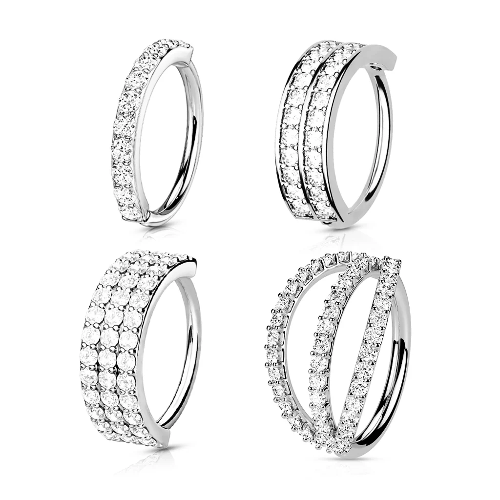 4 Pcs Value Pack Bendable Cartilage Tragus Helix Earrings Hoop Nose Rings - Image 4