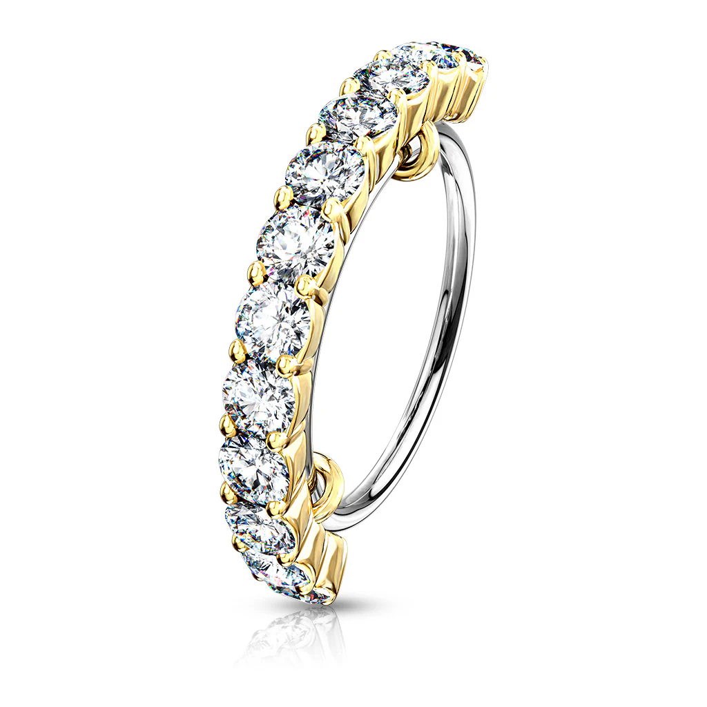 CZ Lined Ear Cartilage Daith Tragus Helix Earrings Hoop Nose Rings - Image 4