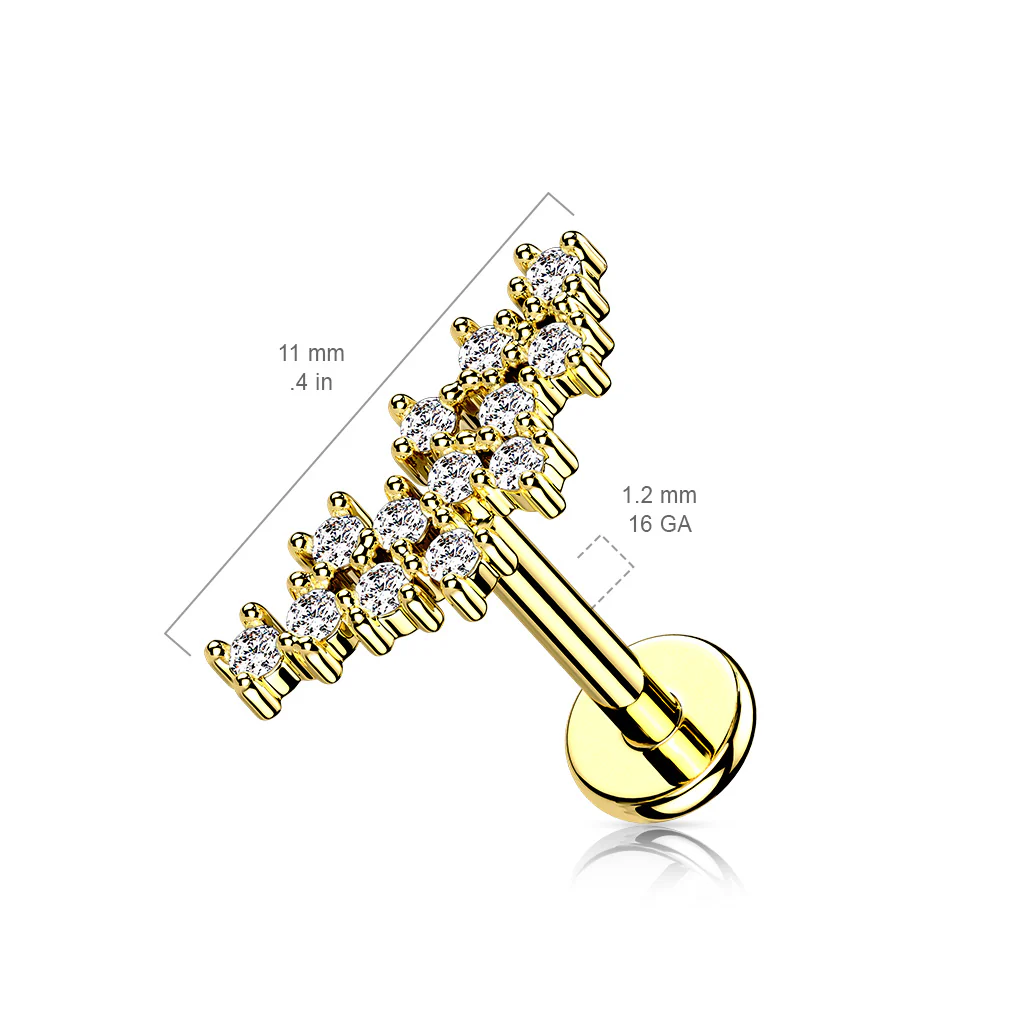 Cluster CZ Top Labret Tragus Snug Ear Cartilage Helix Studs - Image 3