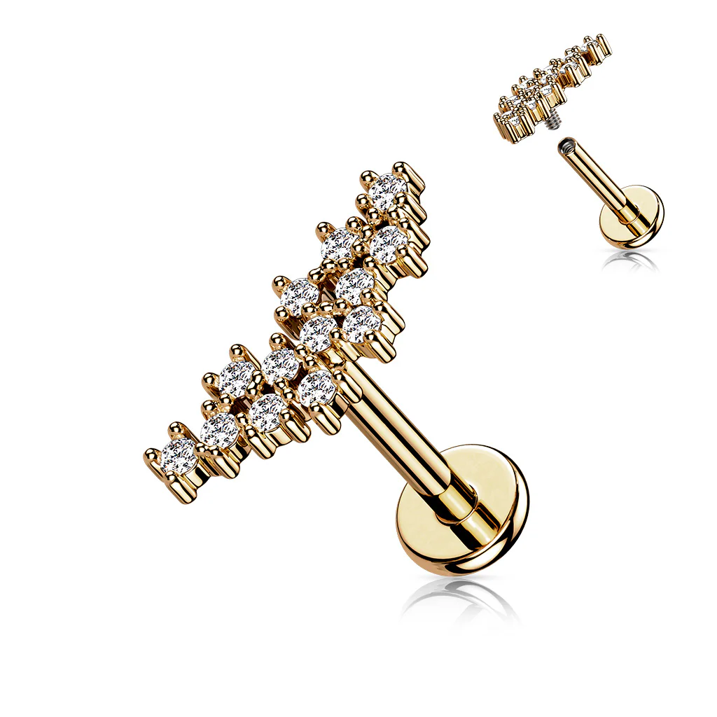 Cluster CZ Top Labret Tragus Snug Ear Cartilage Helix Studs - Image 4