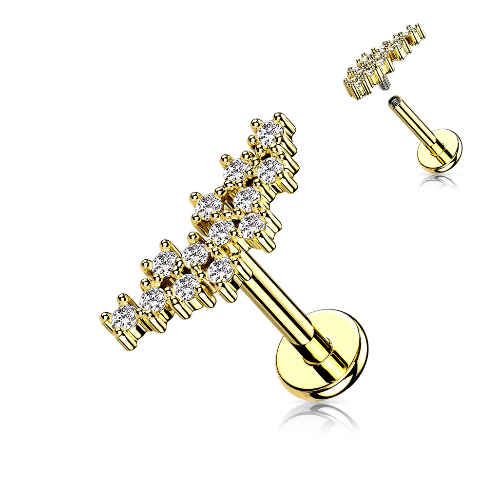 Cluster CZ Top Labret Tragus Snug Ear Cartilage Helix Studs - Image 5