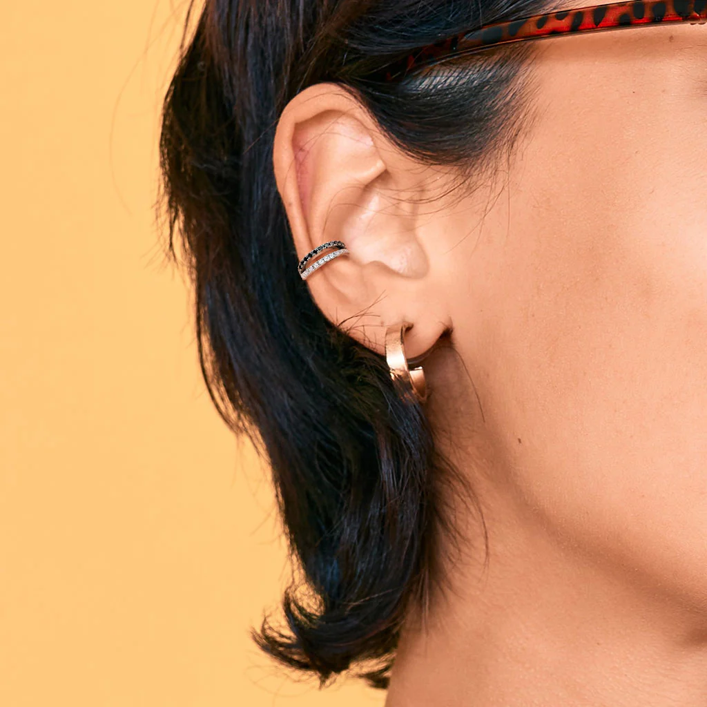Double Lined CZ Bendable Hoop For Nose Ear Cartilage Helix Tragus - Image 10