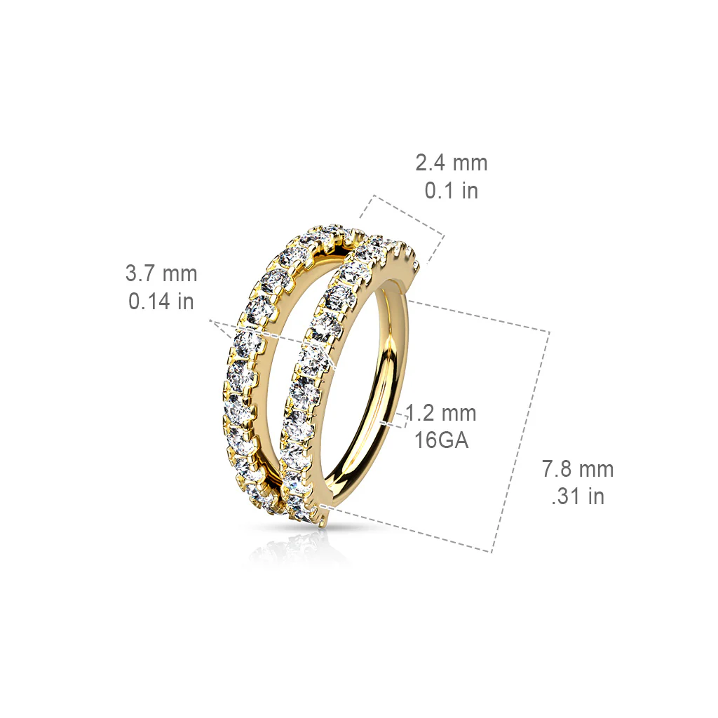 Double Lined CZ Bendable Hoop For Nose Ear Cartilage Helix Tragus - Image 8