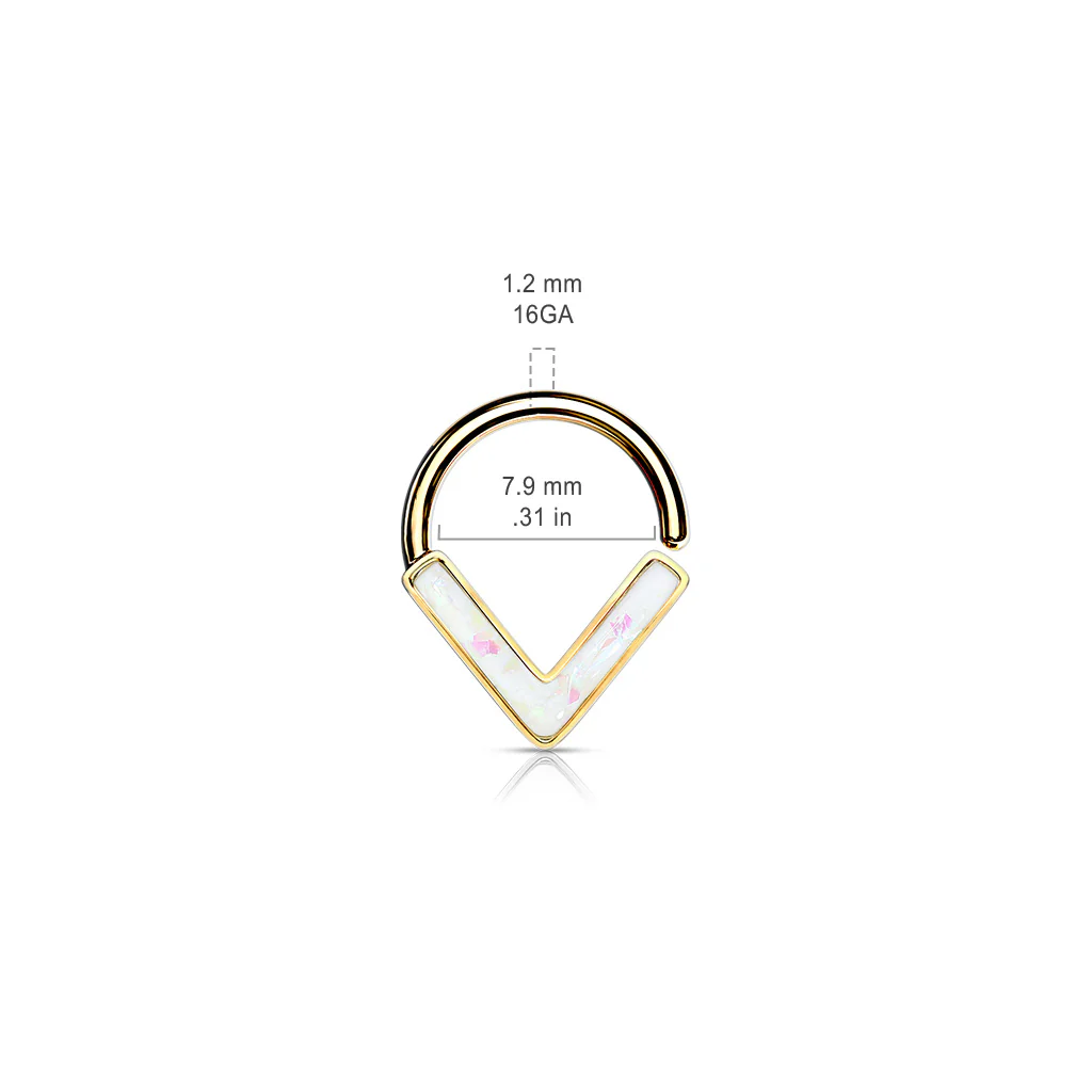 Opal Glitter Chevron All Surgical Steel Ear Cartilage Nose Septum Rings - Image 10