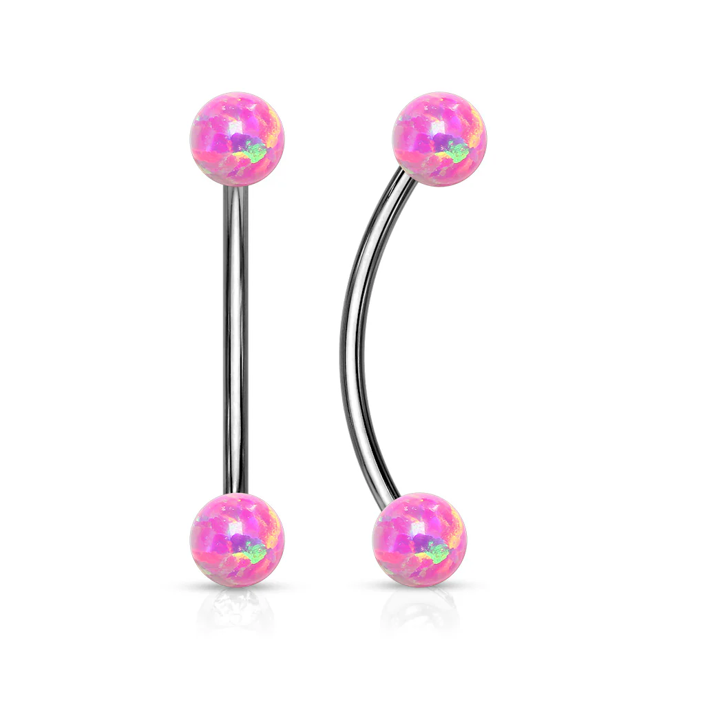 3 mm Opal Ball Internal Threaded Surgical Steel Curved Barbell Lobe Snake Eye Piercing 16G - Image 5