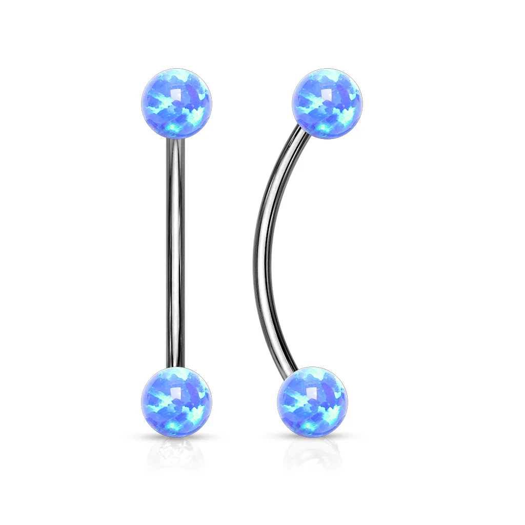 3 mm Opal Ball Internal Threaded Surgical Steel Curved Barbell Lobe Snake Eye Piercing 16G - Image 6