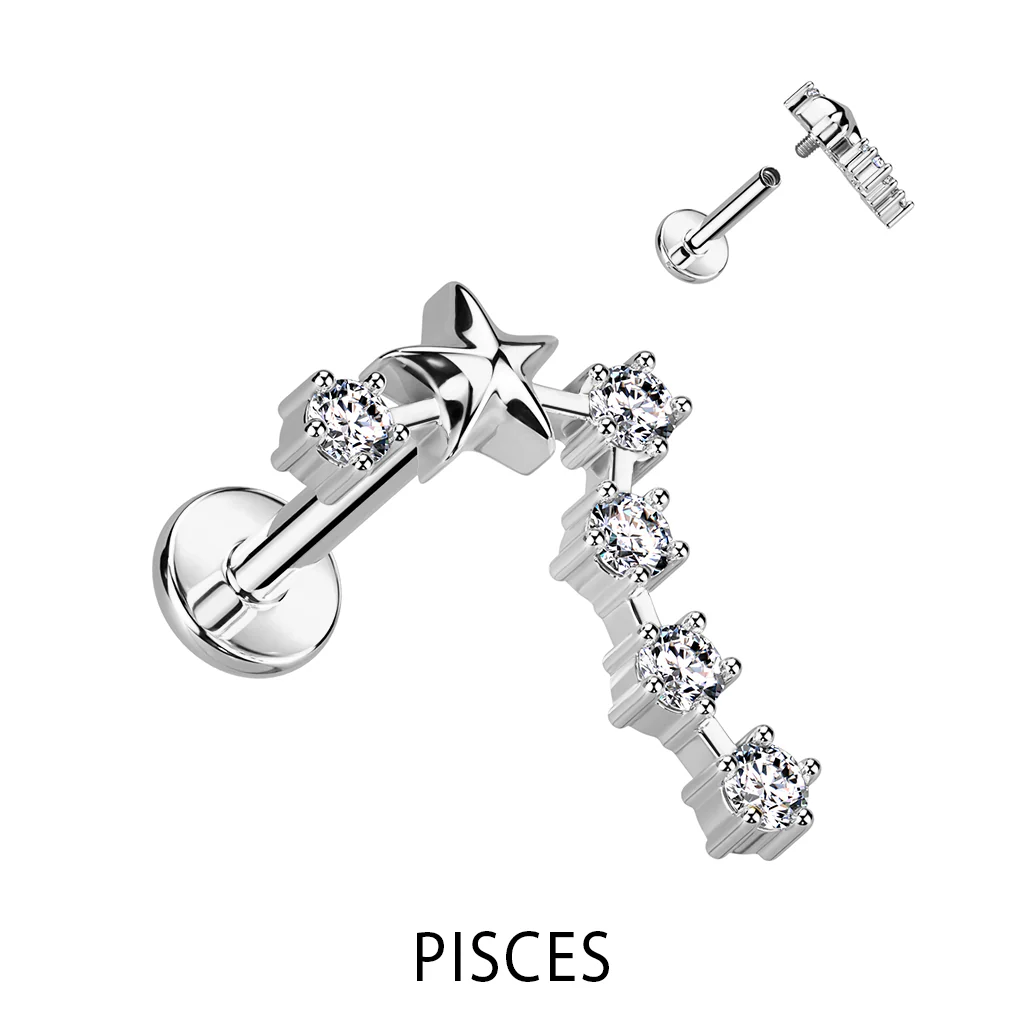 Zodiac Constellation Labret Tragus Helix Ear Cartilage Studs - Image 6