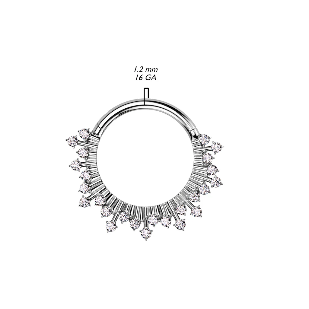 High Quality Precision CZ Fan Hinged Segment Ring Daith Septum - Image 2