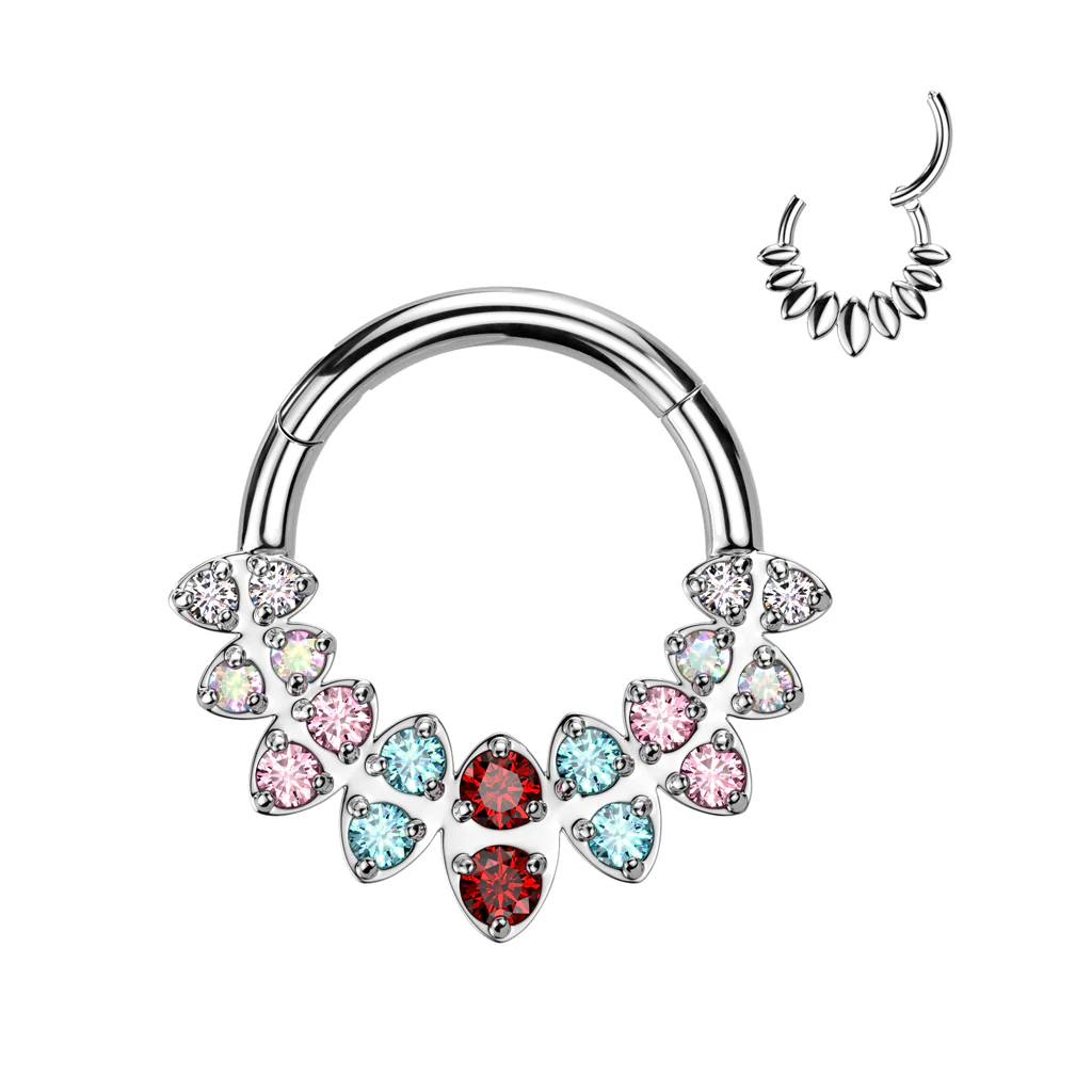 High Quality Precision  CZ Marquise Shaped Fan Hinged Segment Ring - Image 3