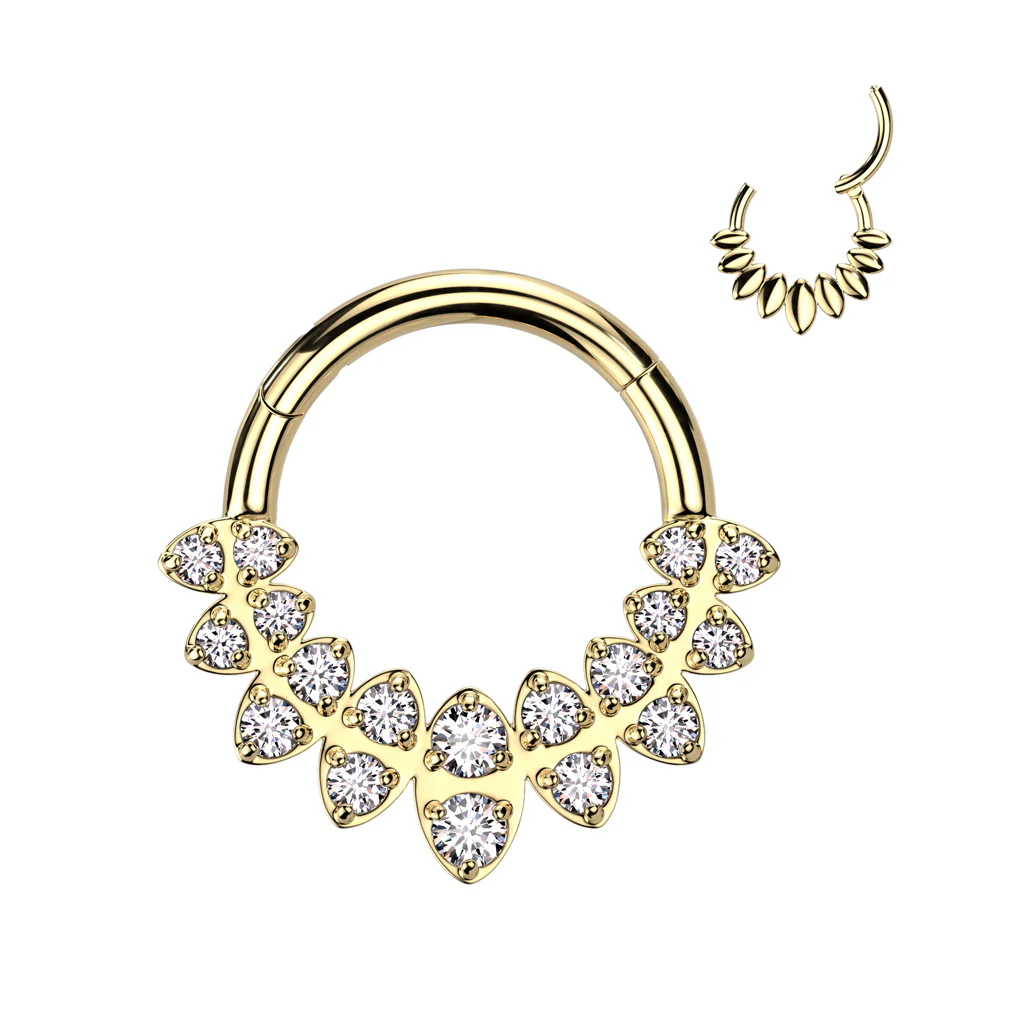 High Quality Precision  CZ Marquise Shaped Fan Hinged Segment Ring - Image 4