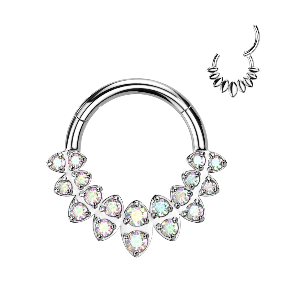 High Quality Precision  CZ Marquise Shaped Fan Hinged Segment Ring - Image 6