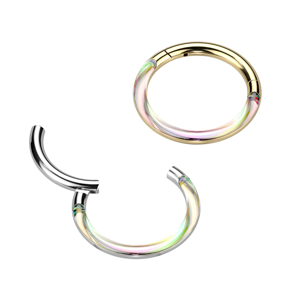 Titanium Hinged Segment Hoop Ring Photochromic For Nose Septum Cartilage - Image 4