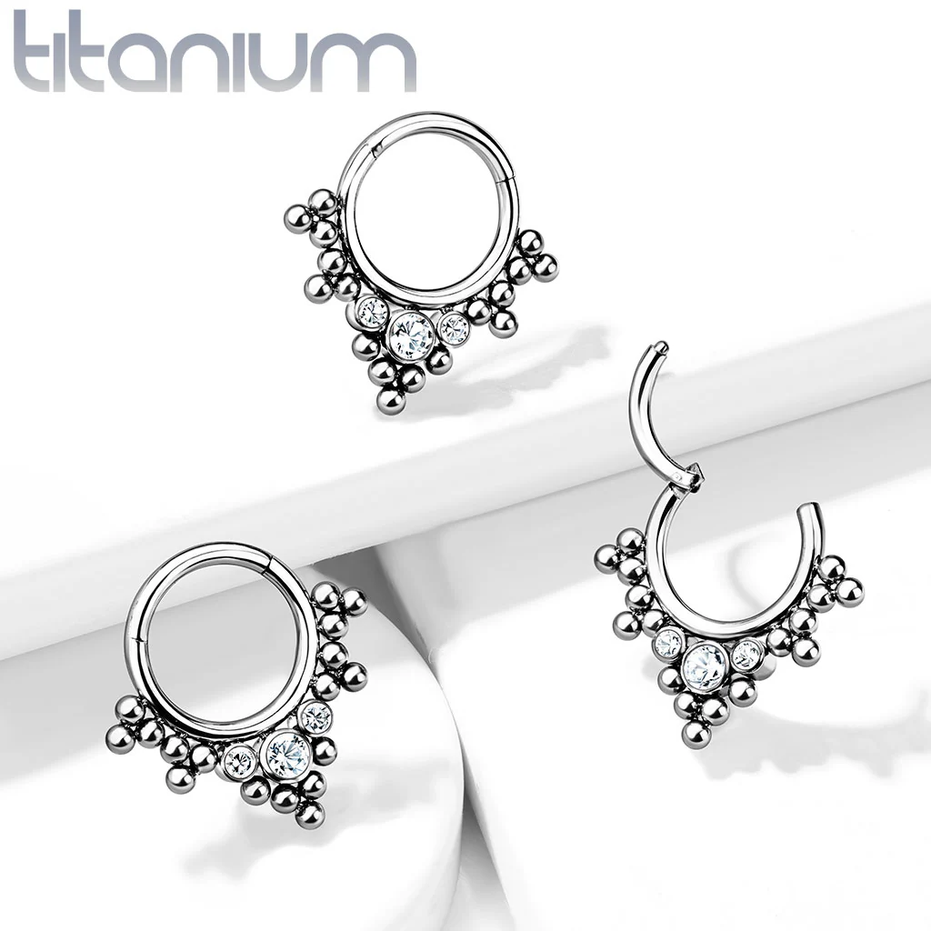 Titanium Hinged Segment Hoop Ring Tribal For Nose Septum Cartilage - Image 3