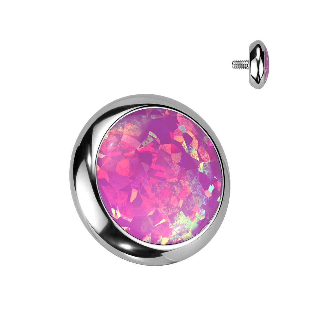 Copy of Implant Titanium Bezel Set Opal Top Parts Dermal Anchor - Image 3