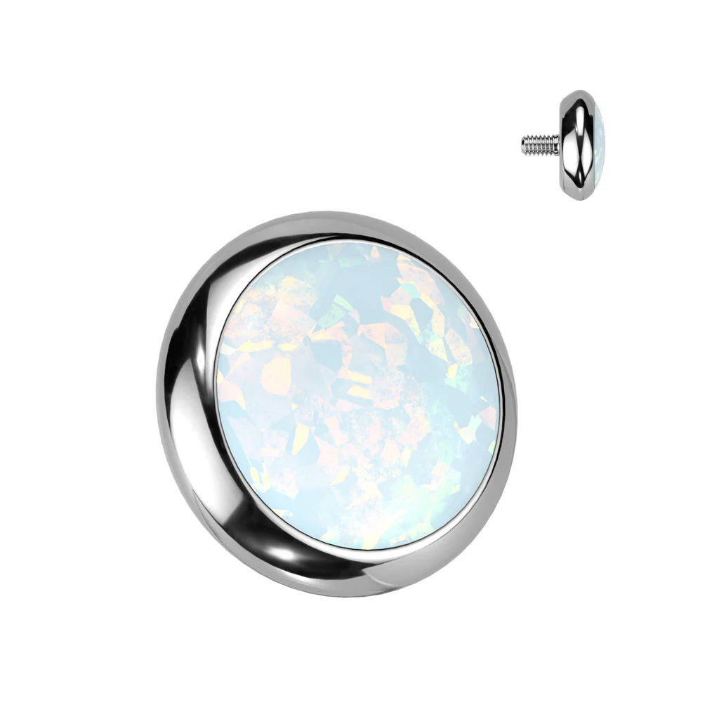 Copy of Implant Titanium Bezel Set Opal Top Parts Dermal Anchor - Image 4