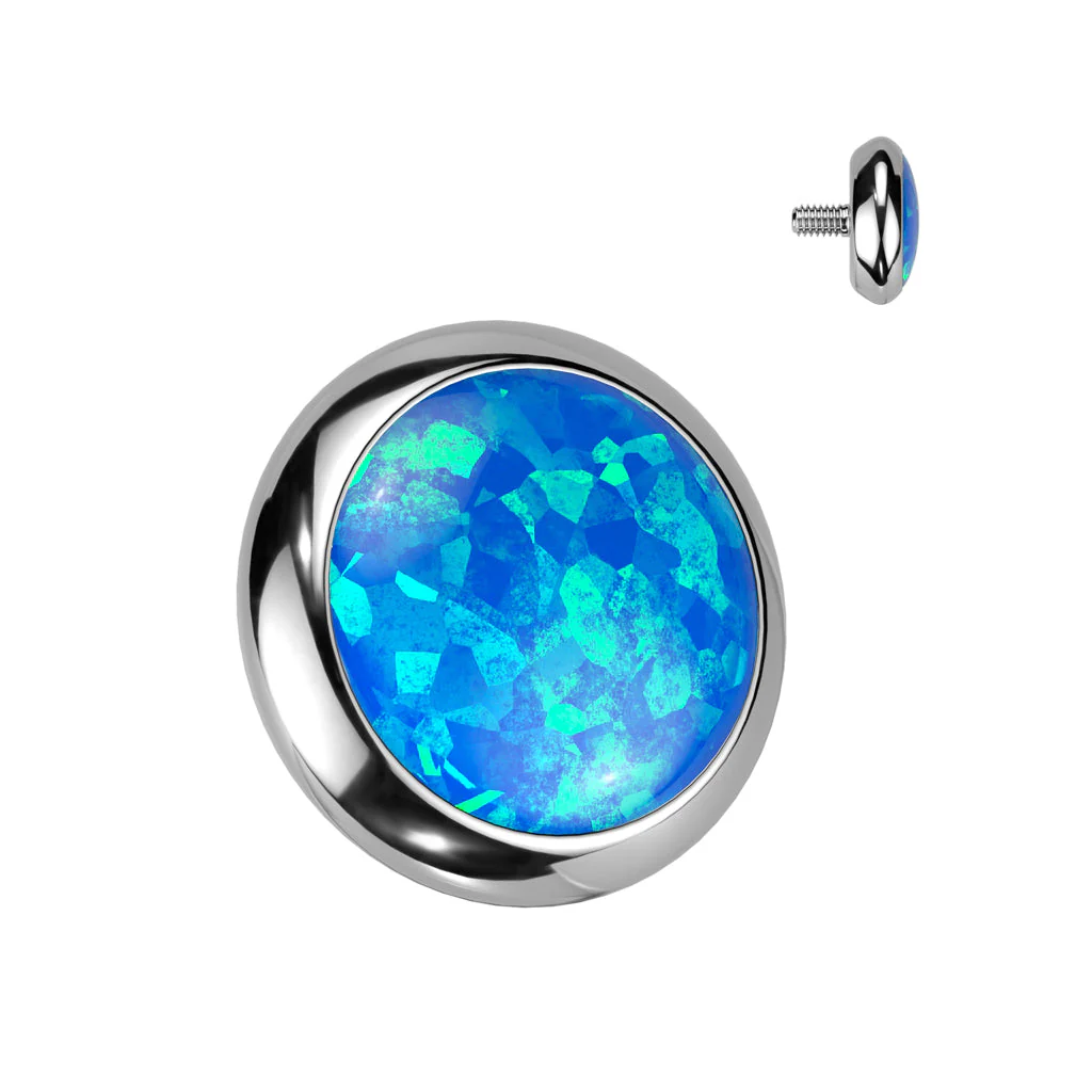 Copy of Implant Titanium Bezel Set Opal Top Parts Dermal Anchor - Image 5