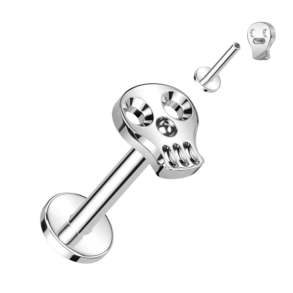 Implant Titanium With Hollow Skull Top Lip Labret - Image 3