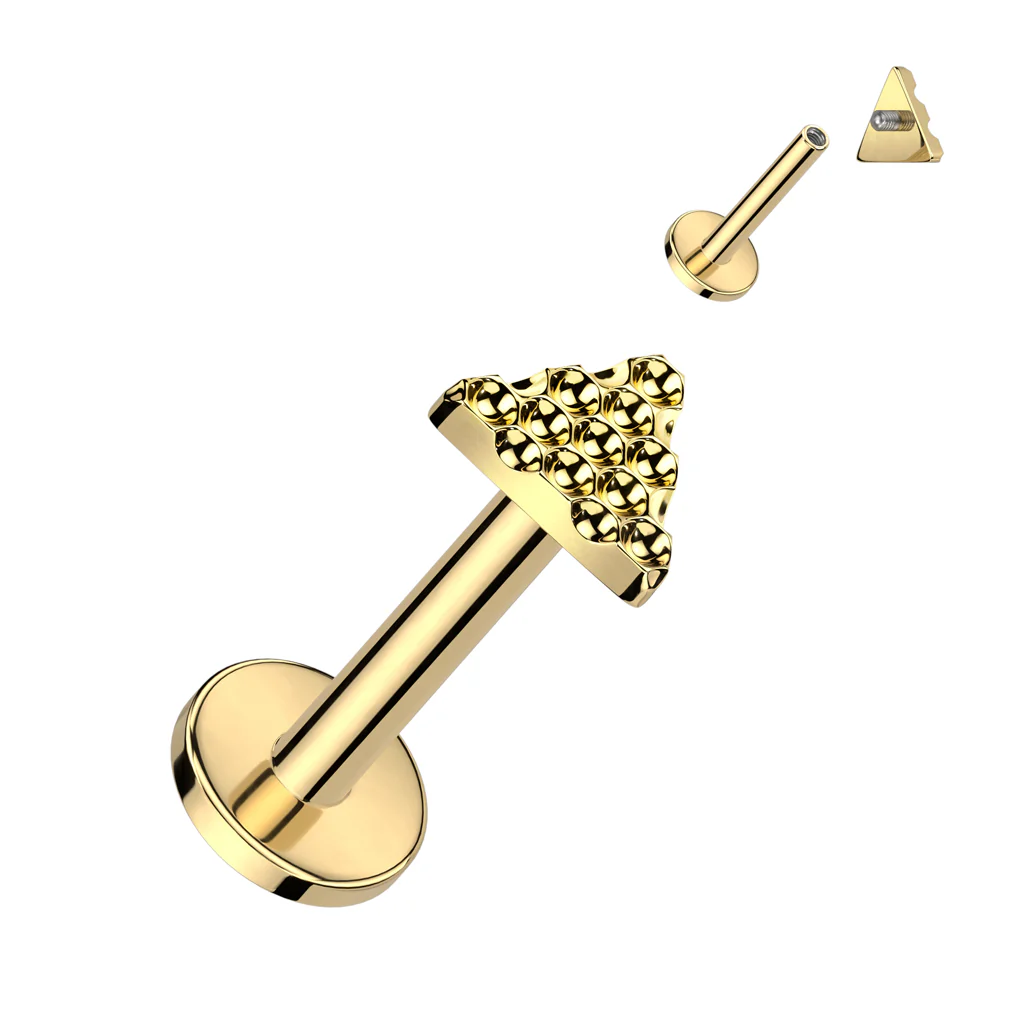 Implant Titanium Triangle Top Internally Threaded Lip Labret - Image 4