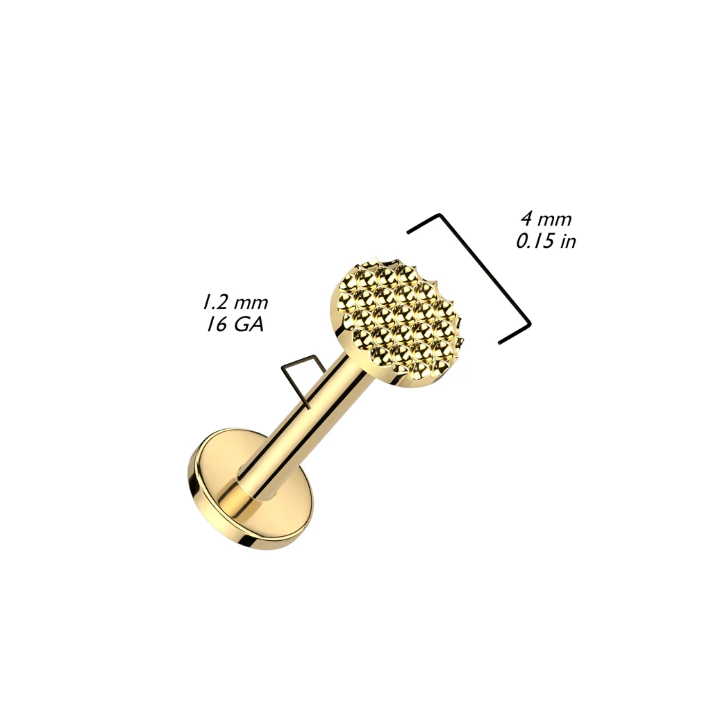 Implant Titanium Diamond Shape Cut Round Top Lip Labret - Image 2