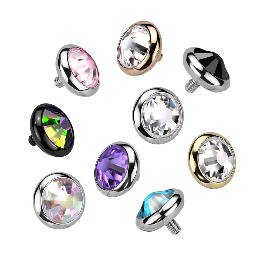 Implant Titanium Flat CZ Dermal Anchor Top 16G