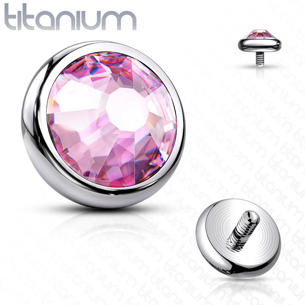 Implant Titanium Flat CZ Dermal Anchor Top 16G - Image 3