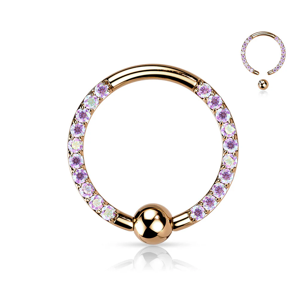 4 Pc Implant Titanium Pave CZ Each Side Captive Bead Rings - Image 4