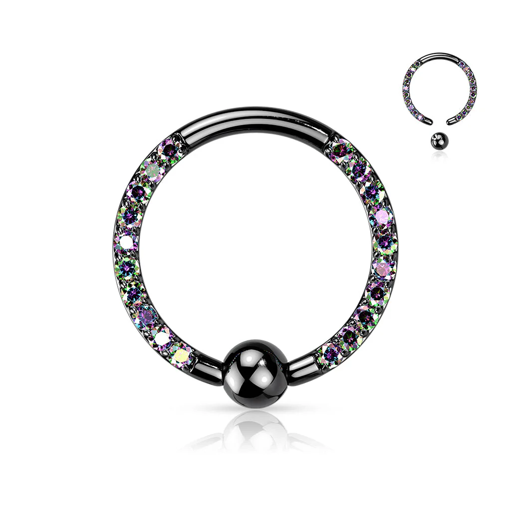 4 Pc Implant Titanium Pave CZ Each Side Captive Bead Rings - Image 5