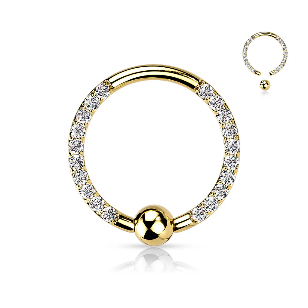 4 Pc Implant Titanium Pave CZ Each Side Captive Bead Rings - Image 6
