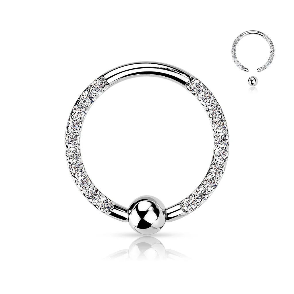 4 Pc Implant Titanium Pave CZ Each Side Captive Bead Rings - Image 7
