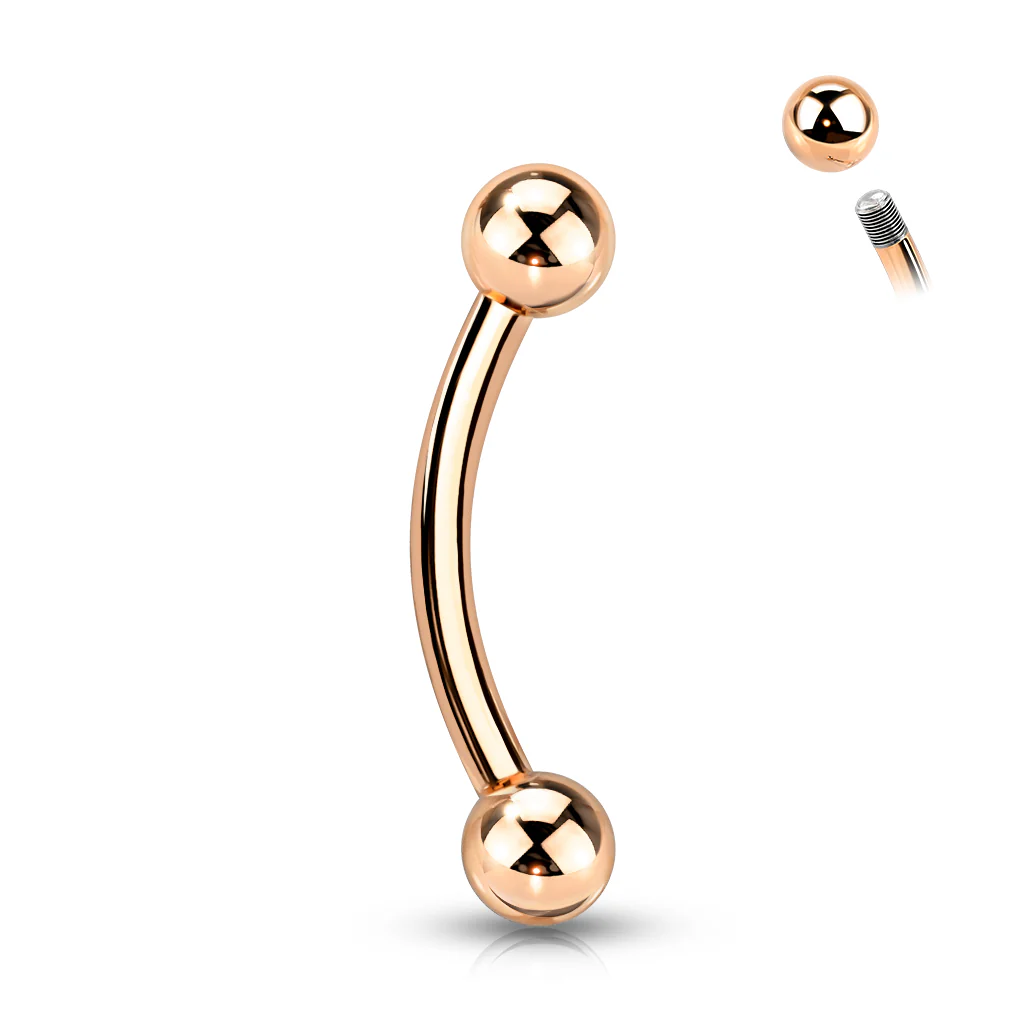 Implant Titanium Basic Ball Curved Barbells Eyebrow Rings - Image 6