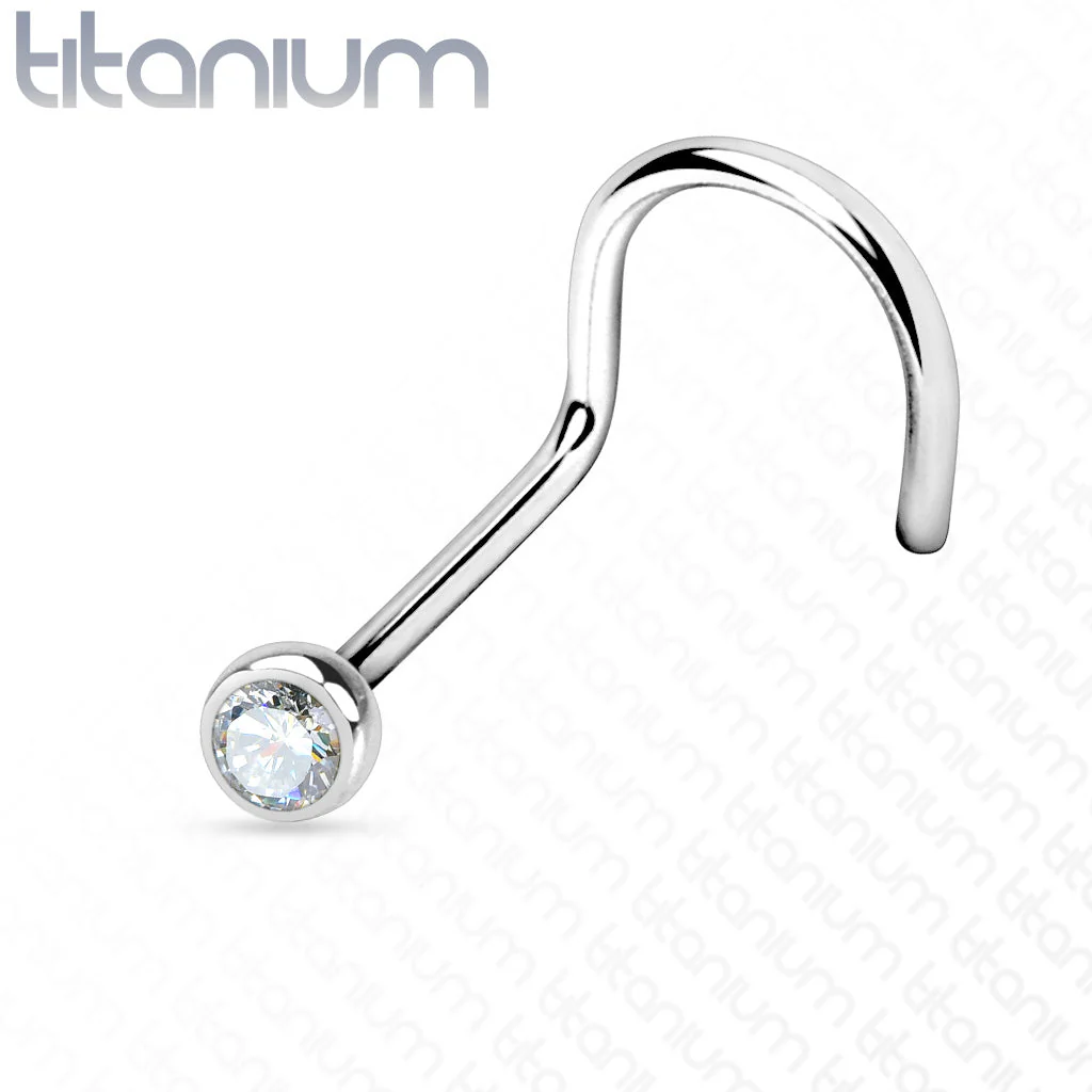 Implant Titanium Press Fit CZ Nose Screw Ring 20GA - Image 10