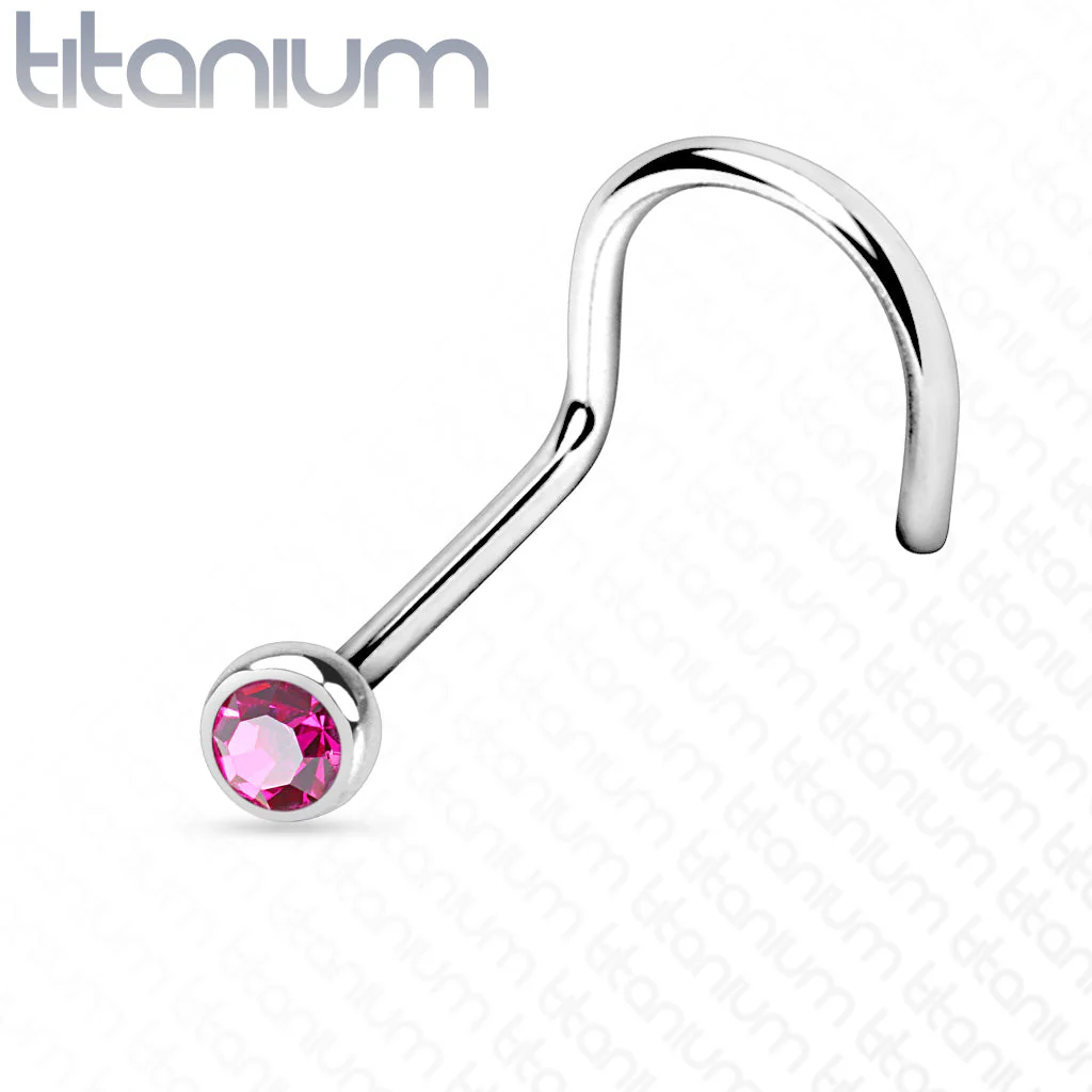 Implant Titanium Press Fit CZ Nose Screw Ring 20GA - Image 11