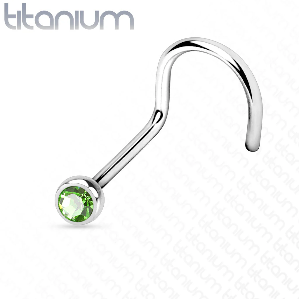 Implant Titanium Press Fit CZ Nose Screw Ring 20GA - Image 12