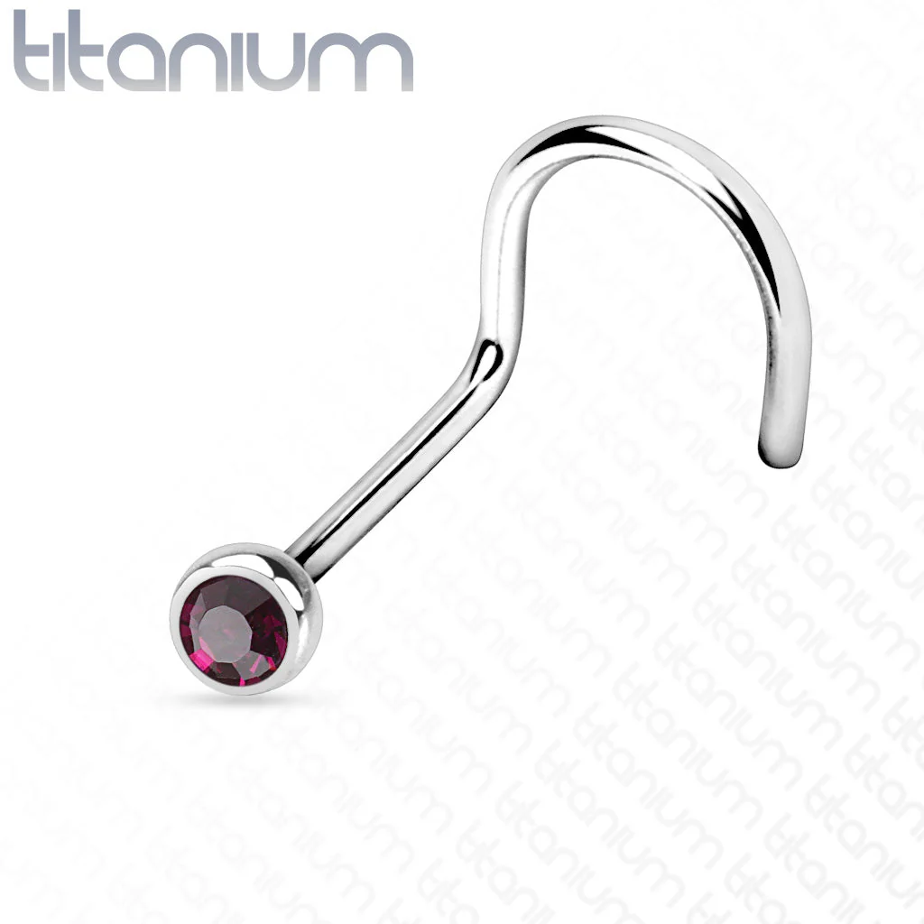 Implant Titanium Press Fit CZ Nose Screw Ring 20GA - Image 13