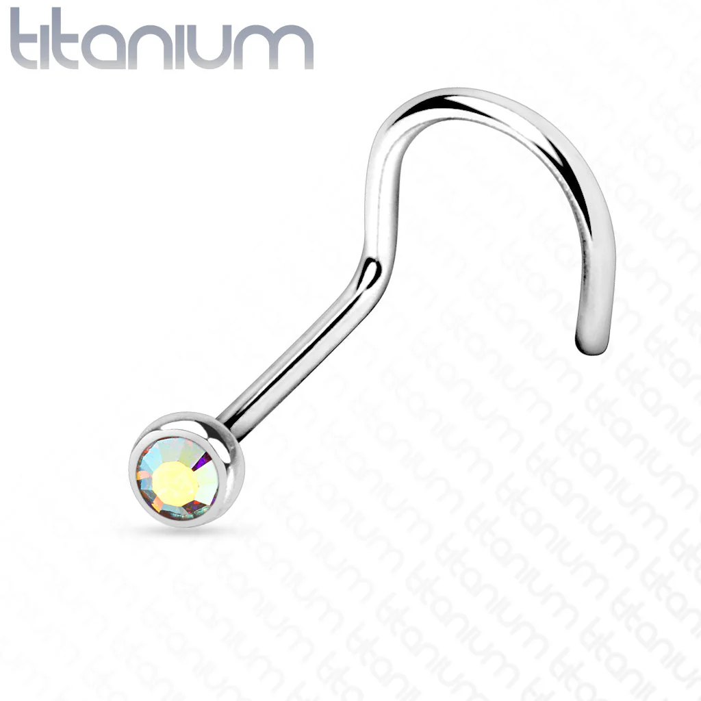 Implant Titanium Press Fit CZ Nose Screw Ring 20GA - Image 14