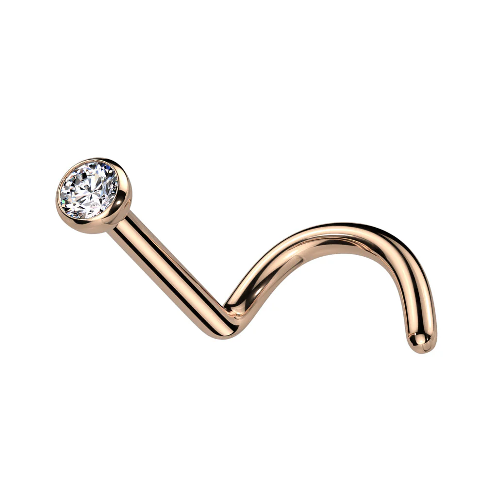 Implant Titanium Press Fit CZ Nose Screw Ring 20GA - Image 16