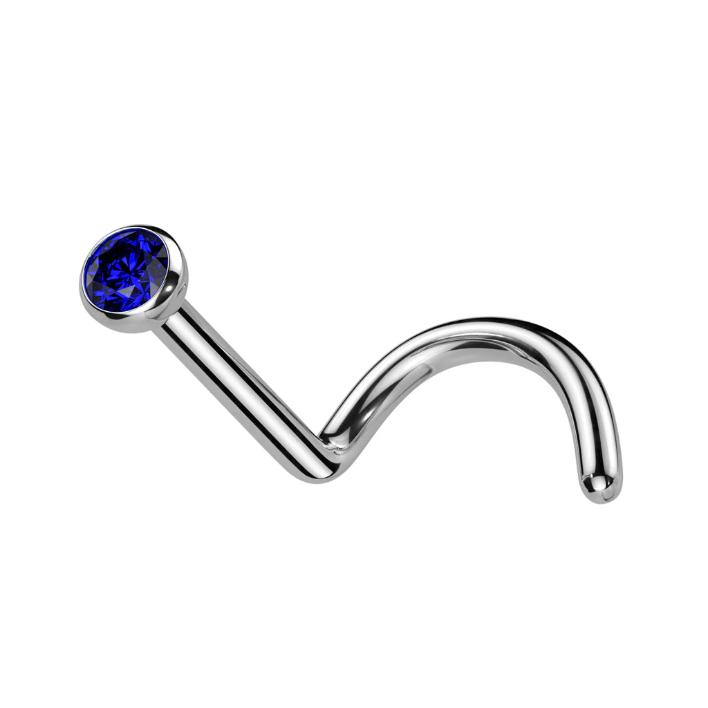 Implant Titanium Press Fit CZ Nose Screw Ring 20GA - Image 17