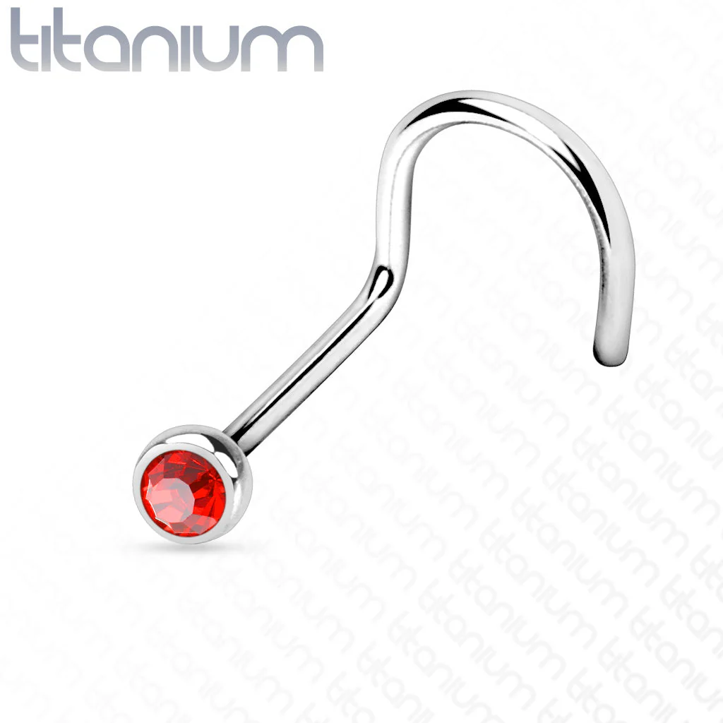 Implant Titanium Press Fit CZ Nose Screw Ring 20GA - Image 3