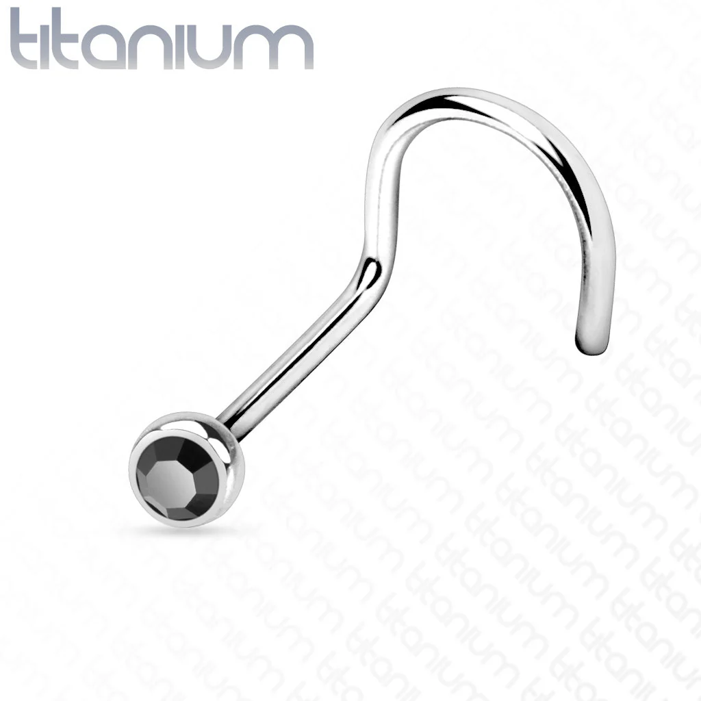 Implant Titanium Press Fit CZ Nose Screw Ring 20GA - Image 5