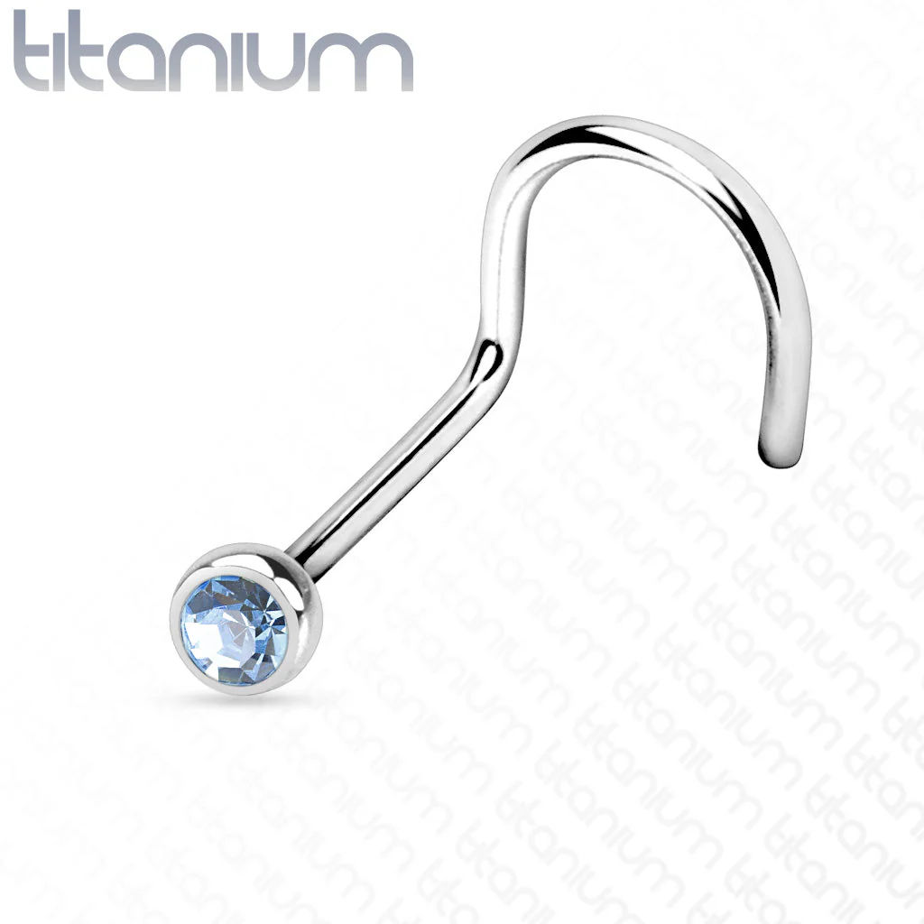 Implant Titanium Press Fit CZ Nose Screw Ring 20GA - Image 6
