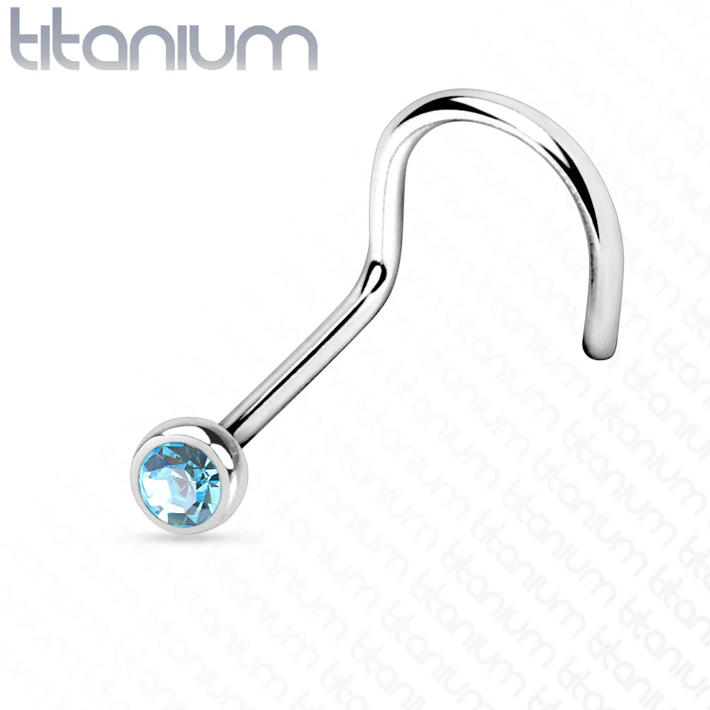 Implant Titanium Press Fit CZ Nose Screw Ring 20GA - Image 8